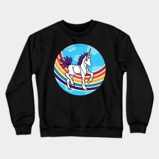 Rainbow Unicorn v12 — Dancing Uniquorn Illustration series Crewneck Sweatshirt